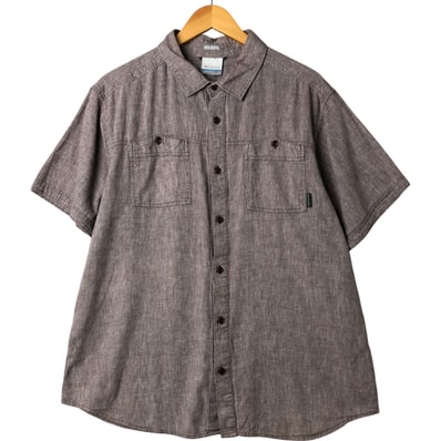 古着 コロンビア Columbia Regular Fit 半袖 ヘンプ×コットンシャツ メンズL相当/eaa563512
