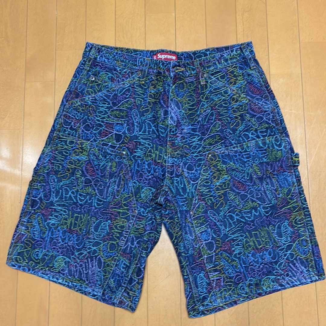 Supreme Handwriting Double Knee Denim Short "Indigo"