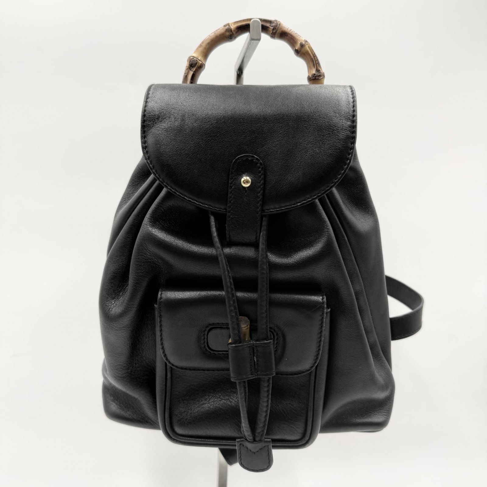 GUCCI(グッチ)バンブー ミニリュック レザー ブラック バックパック