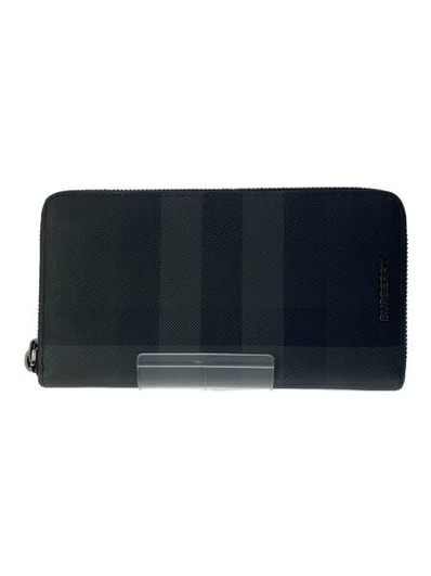 Burberry Check Zip Wallet "Charcoal"