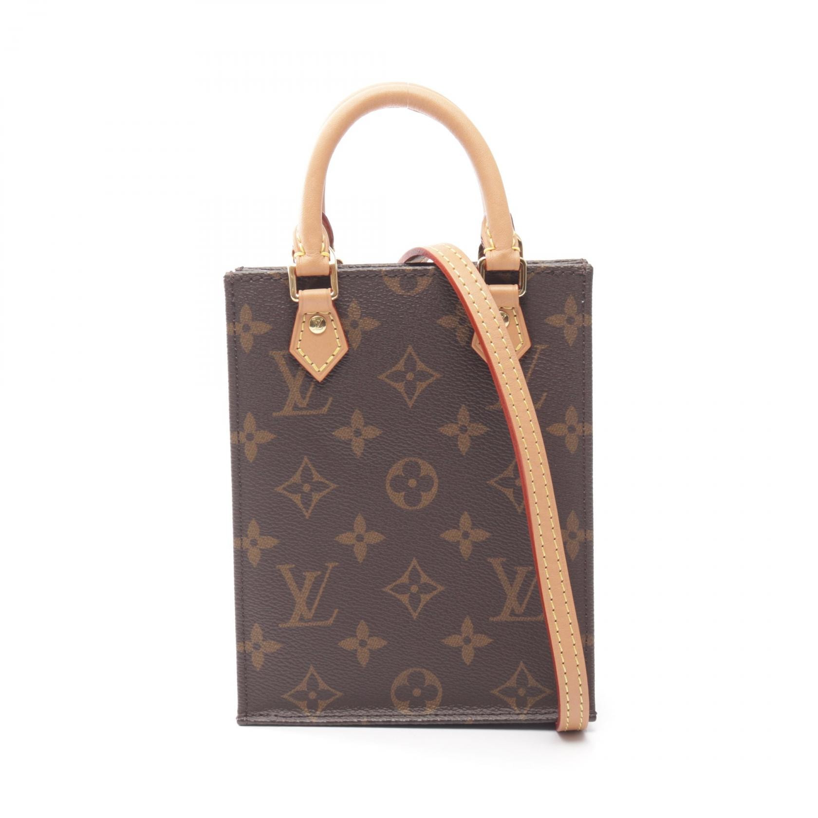 ルイ・ヴィトン LOUIS VUITTON プティット サックプラ モノグラム 2WAY ハンドバッグ バッグ PVCコーティングキャンバス レザー モノグラム レディース ブラウン系 M69442 【中古】