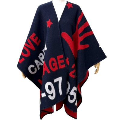 美品 モンクレール ジーニアス 2 ポンチョ PONCHO ネイビー UNI