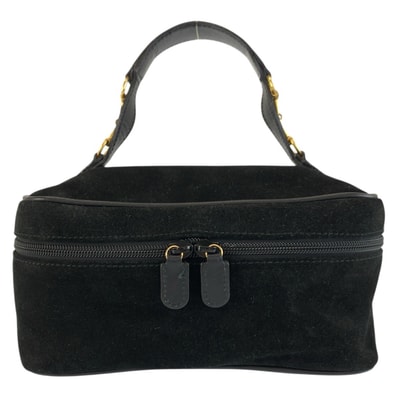 GUCCI グッチ ホースビット ブラック 黒 ゴールド金具 スウェード レザー/ ハンドバッグ バニティバッグ 603732 【中古】