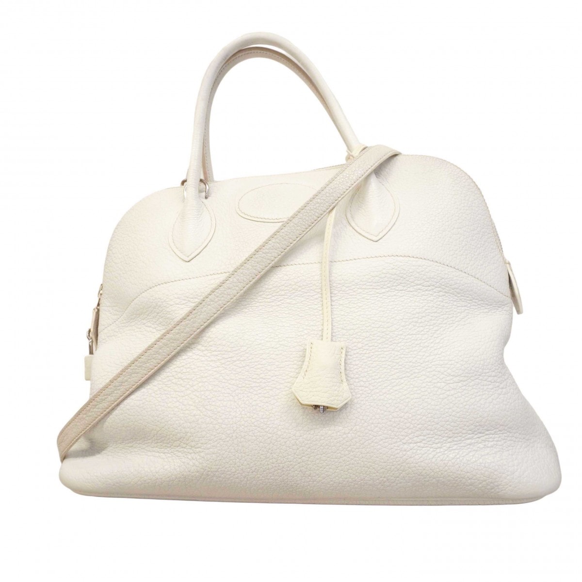 【6dd4321】エルメス ハンドバッグ ボリード35 トリヨンクレマンス ホワイト シルバー金具 □M刻印 2wayバッグ【中古】レディース