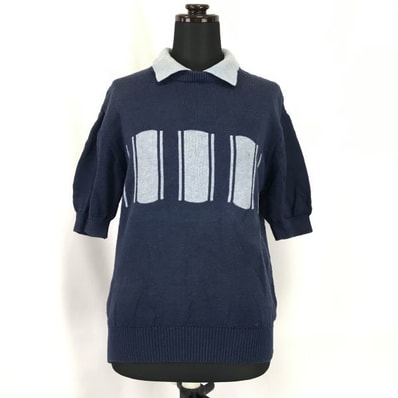 Christian Dior SPORTS★襟付きニットトップス/セーター/ゴルフ/スポーツ【Mens size -M/紺/Navy】Tops/Shirts◆BH140