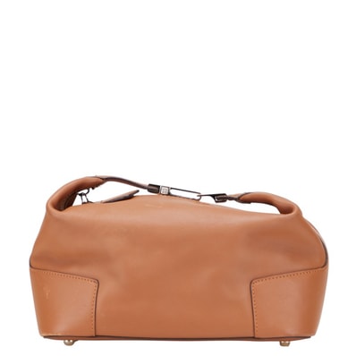ロエベ ロゴ ハンドバッグ ブラウン レザー レディース LOEWE 中古