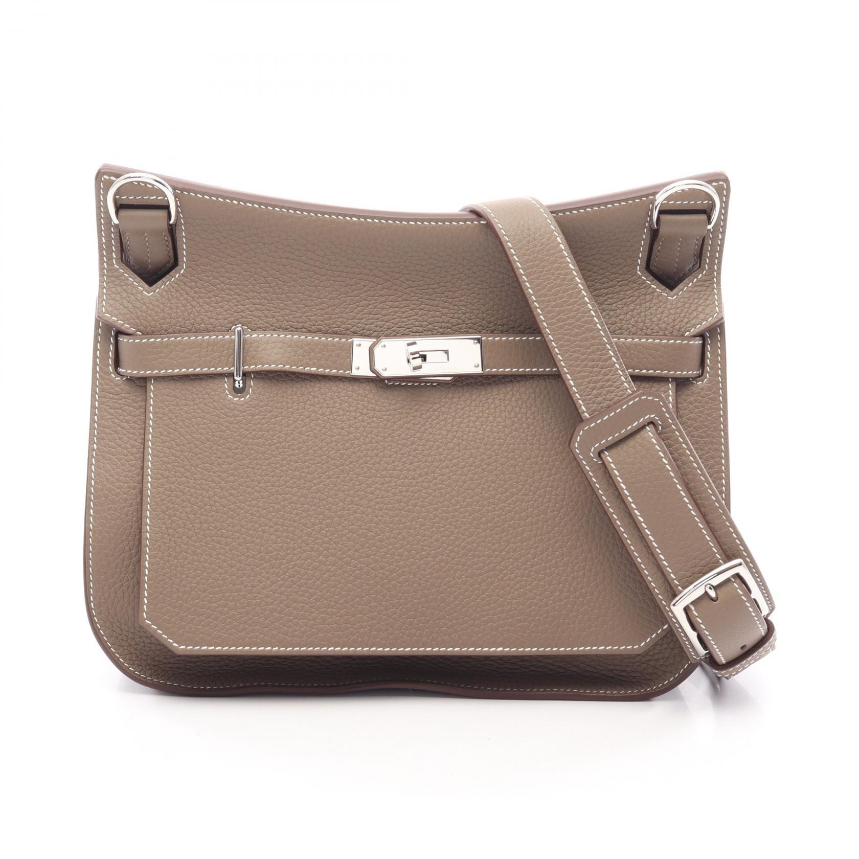 エルメス HERMES ジプシエール28 ショルダーバッグ バッグ レザー トリヨンクレマンス トリヨンクレマンス エトゥープ K刻印(2025年製造) レディース グレー系 【中古】