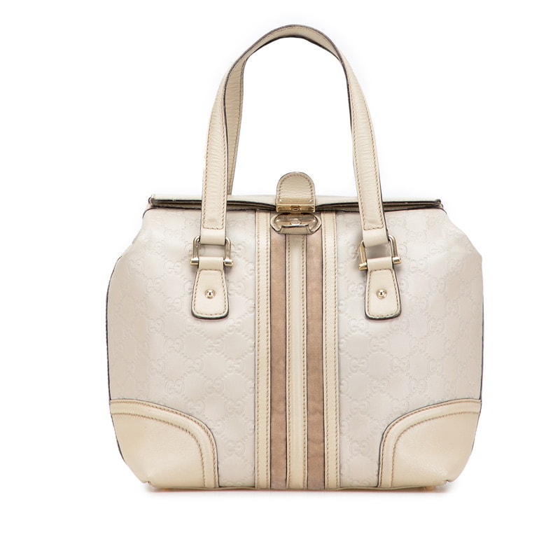 グッチ グッチシマ ハンドバッグ ドクターズバッグ 146002 ベージュ レザー レディース GUCCI 【中古】