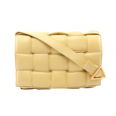 ボッテガヴェネタ BOTTEGA VENETA パデット カセット イントレチャート ショルダーバッグ バッグ レザー レディース イエロー系 591970 【中古】