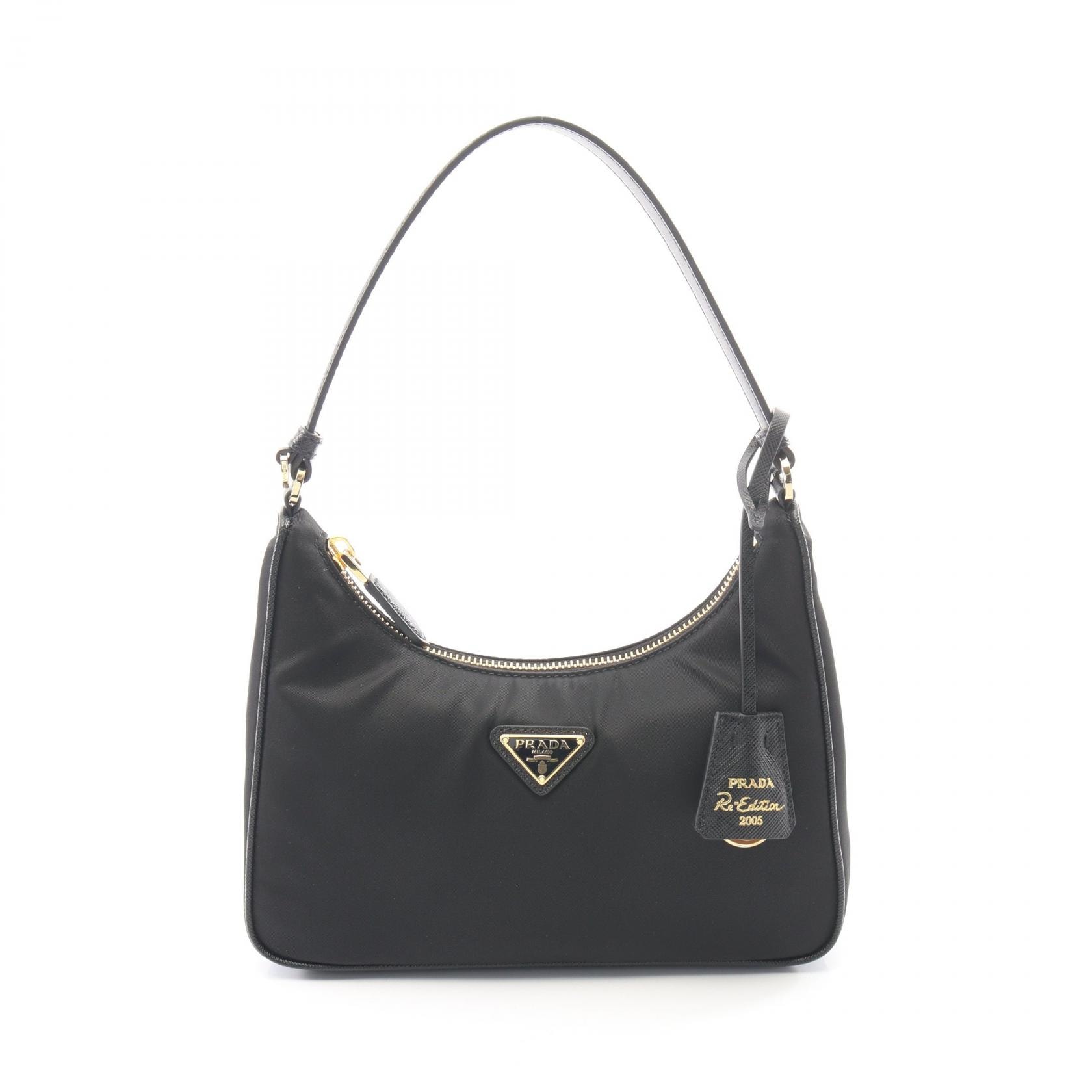 プラダ PRADA Re-edition 2005 Re-Nylon ハンドバッグ バッグ ナイロン サフィアーノレザー レディース ブラック系 1N204PR064F0632 【新品】