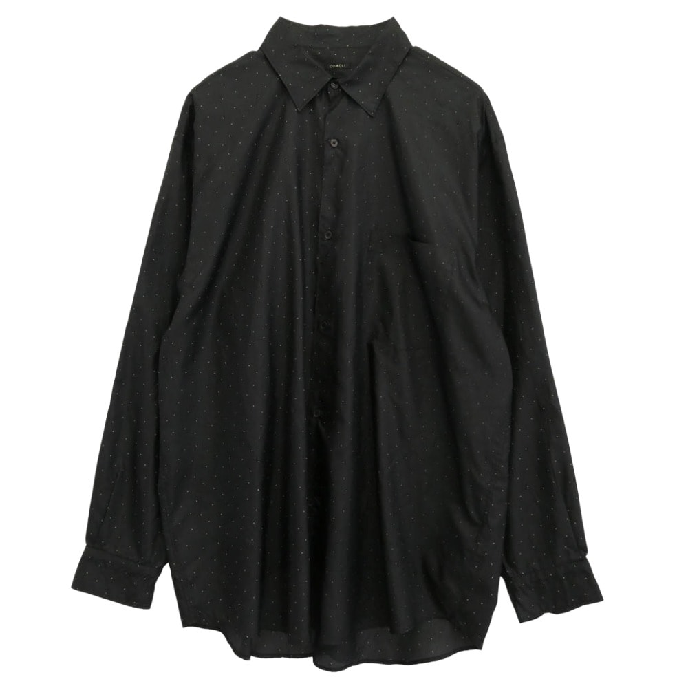 COMOLI コモリ 長袖シャツ 25SS B01-02015 シルクドット コモリシャツ ブラック系 3【中古】