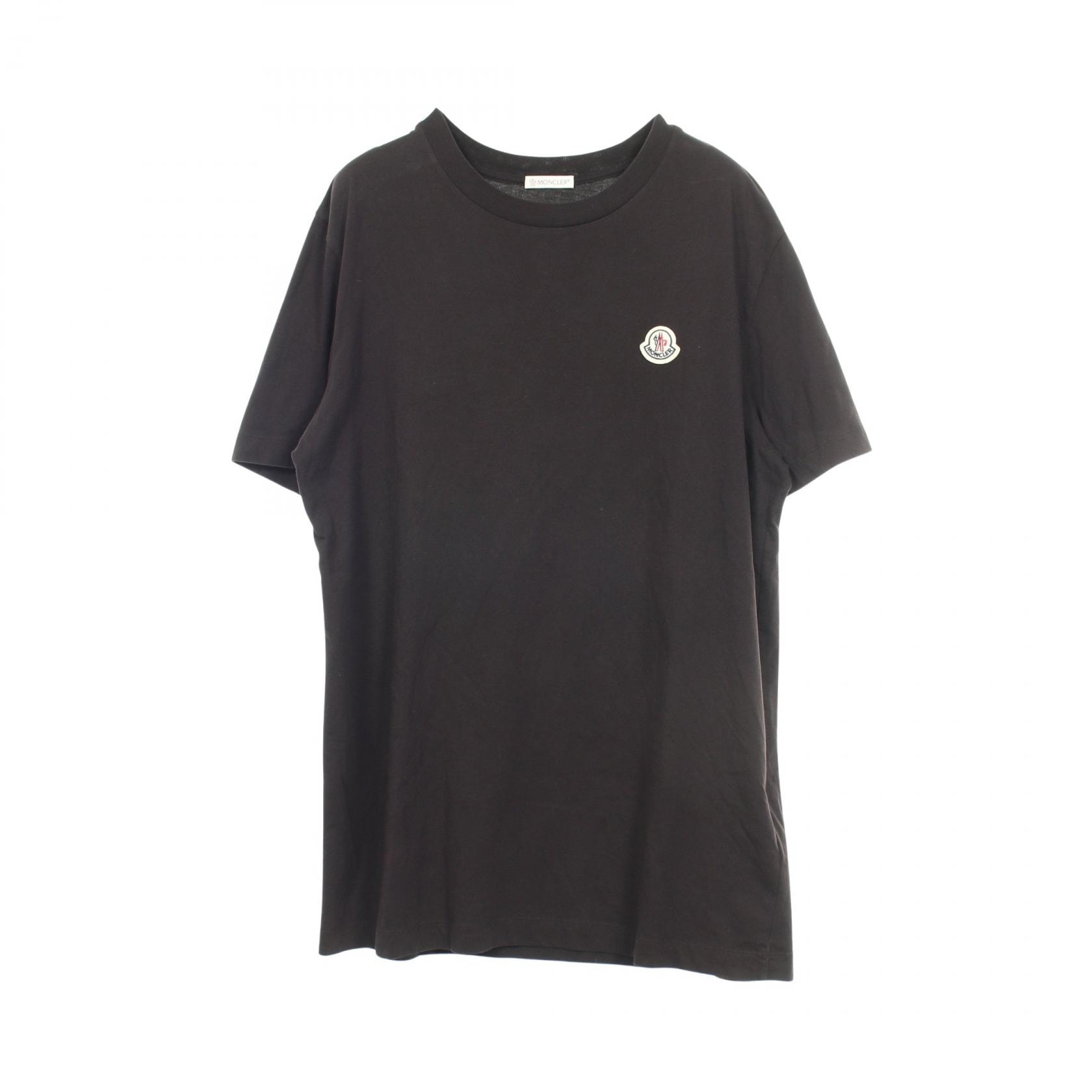 モンクレール MONCLER ロゴワッペン 半袖Tシャツ 衣料品 トップス コットン メンズ ブラック系 8C00025 【中古】