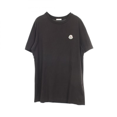 モンクレール MONCLER ロゴワッペン 半袖Tシャツ 衣料品 トップス コットン メンズ ブラック系 8C00025 【中古】