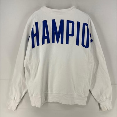 古着 チャンピオン Champion スウェット プルオーバー ワンポイント プリント クルーネック リバースウィーブ M ホワイト メンズ