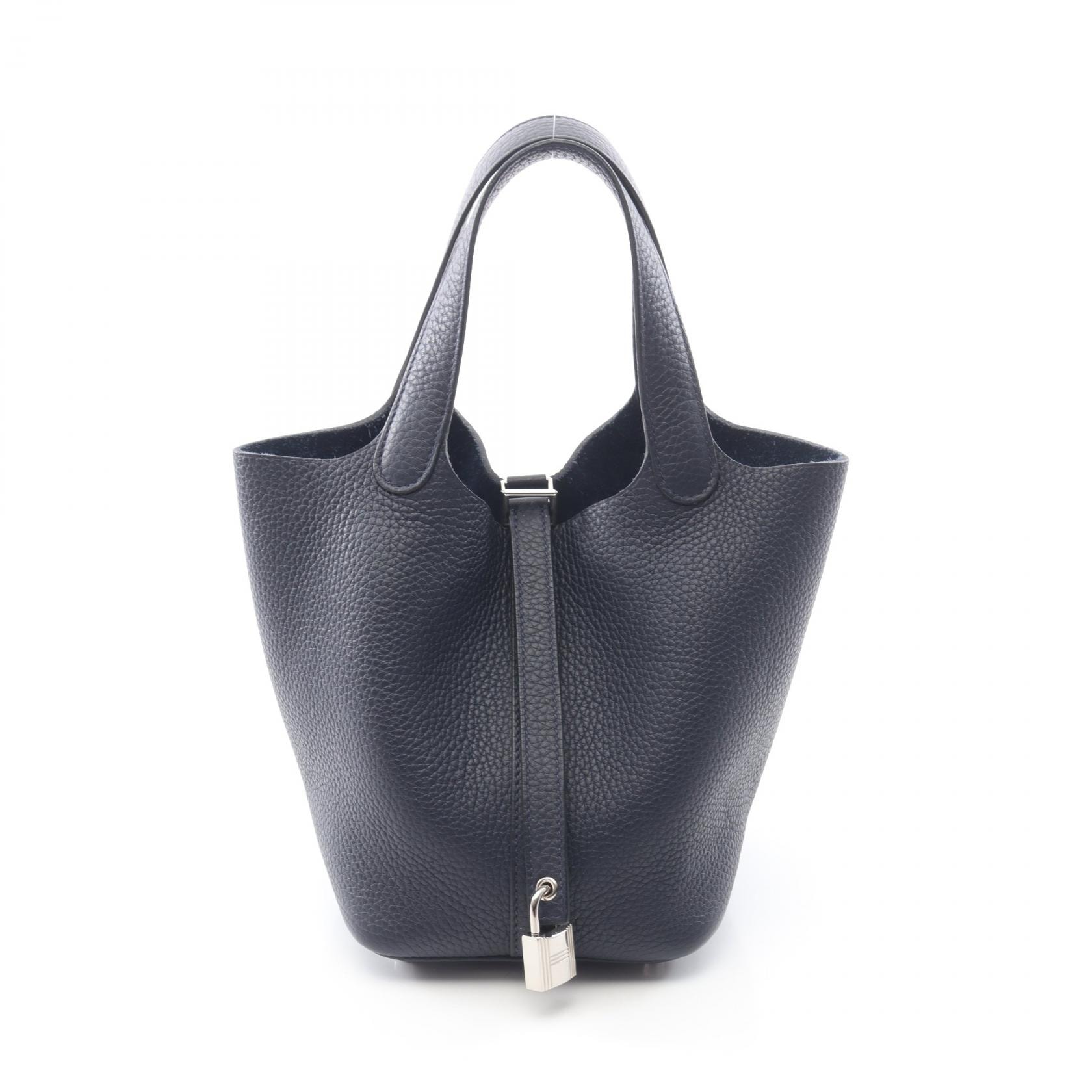 エルメス HERMES ピコタンロックPM ハンドバッグ バッグ レザー トリヨンクレマンス トリヨンクレマンス ブルーニュイ Z刻印(2021年製造) レディース ネイビー系 【中古】