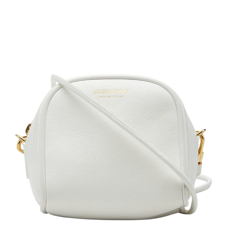 バーバリー マイクロレザー キューブ ショルダーバッグ ポシェット ホワイト レディース BURBERRY 【中古】