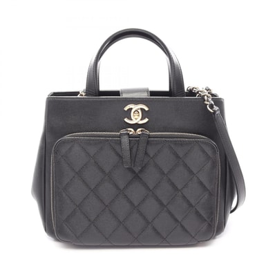 シャネル CHANEL ビジネスアフィニティ 2WAY ショルダーバッグ バッグ キャビアスキン(グレインドカーフ) レザー レディース ブラック系 A93750 【中古】