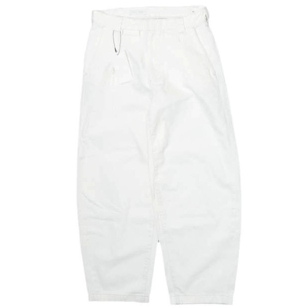 新品 ZARA ザラ PLEATED BARREL FIT DENIM CHINOS 1プリーツバレルフィットデニムチノパンツ 4470/454/250 EU40 WHITE ワイド テーパード ジップフライ ジーンズ ボトムス g28405