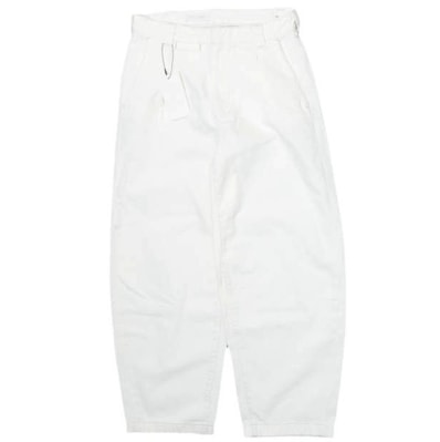 新品 ZARA ザラ PLEATED BARREL FIT DENIM CHINOS 1プリーツバレルフィットデニムチノパンツ 4470/454/250 EU40 WHITE ワイド テーパード ジップフライ ジーンズ ボトムス g28405
