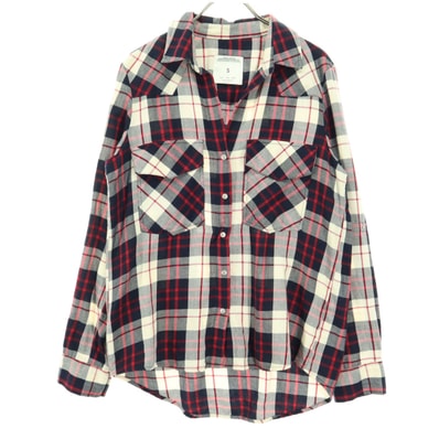 ZARA WOMAN ザラウーマン チェック柄 長袖 コットンシャツ S レッド系