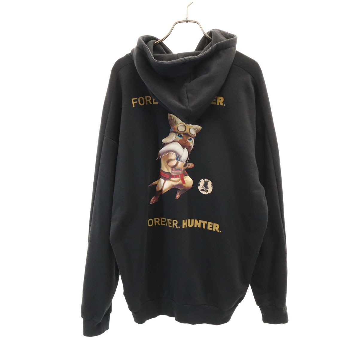PUMA プーマ MONSTER HUNTER モンスターハンター コラボ 20周年記念 日本限定 アイルー 長袖 スウェットパーカー M ブラック