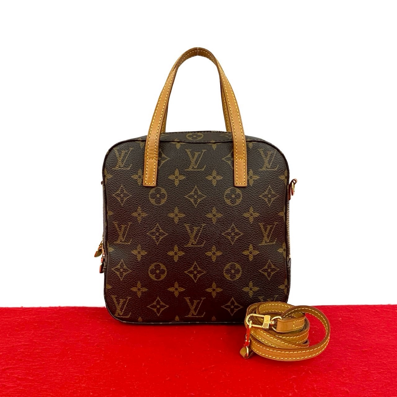 LOUIS VUITTON ルイヴィトン スポンティーニ モノグラム レザー PVC ショルダーバッグ ブラウン
 40161