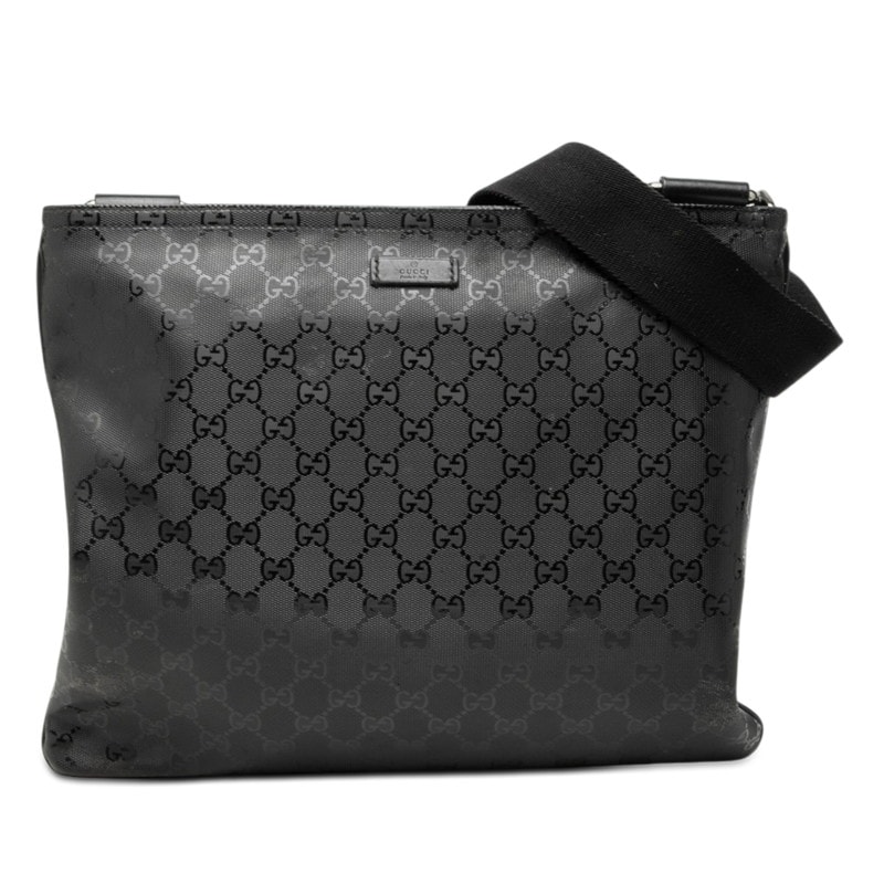 グッチ GGインプリメ 斜め掛け ショルダーバッグ 201446 ブラック PVC レザー メンズ GUCCI 【中古】