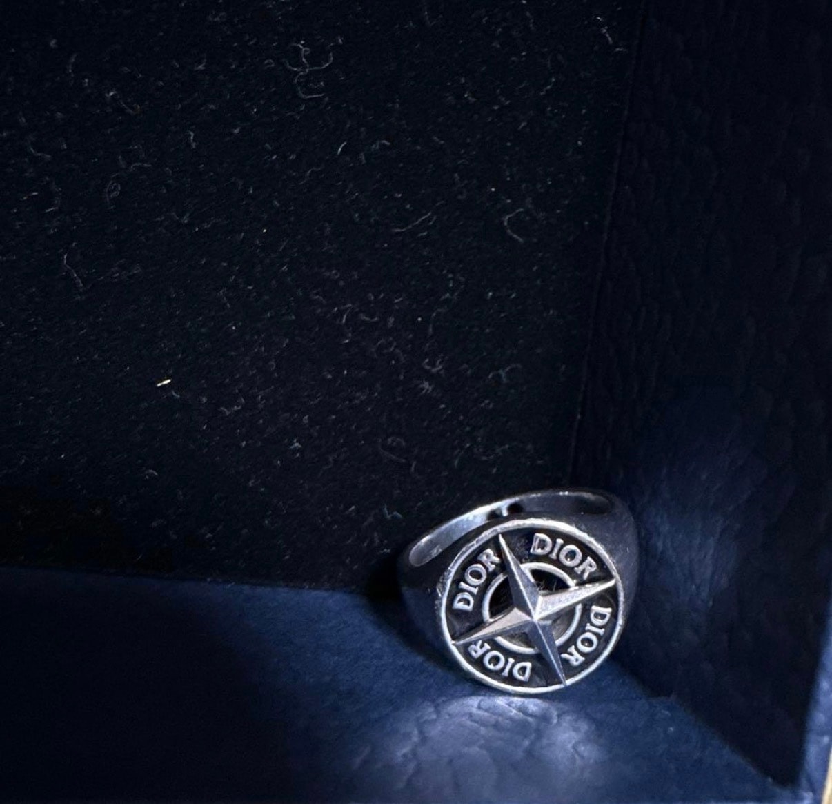 Dior x Stone Island Signet Ring Resin "Silver/Black"
