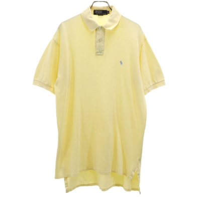 Polo by Ralph Lauren ポロバイラルフローレン 90s USA製 オールド 半袖 ポロシャツ M イエロー系 鹿の子