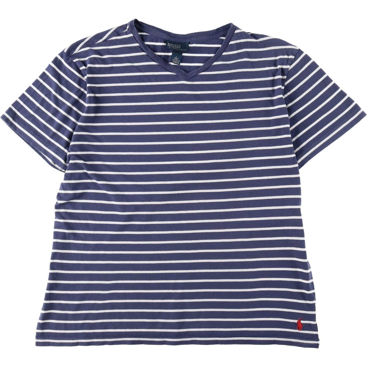 古着 ラルフローレン Ralph Lauren POLO by Ralph Lauren 半袖 ボーダーTシャツ メンズL相当/eaa622024