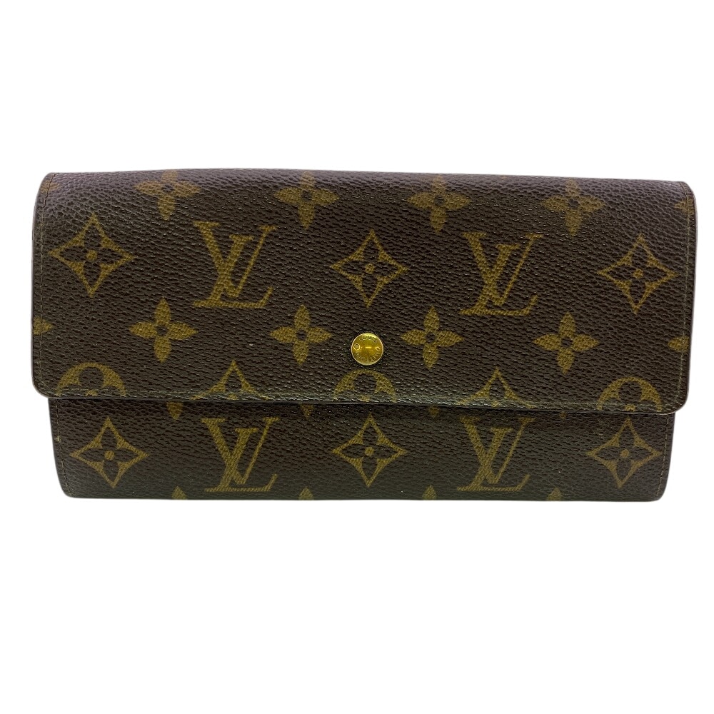 ルイヴィトン LOUIS VUITTON 長財布 モノグラム ポルトモネカルトクレディ ヴィンテージ 二つ折り ブラウン