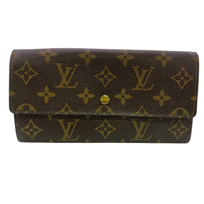 ルイヴィトン LOUIS VUITTON 長財布 モノグラム ポルトモネカルトクレディ ヴィンテージ 二つ折り ブラウン