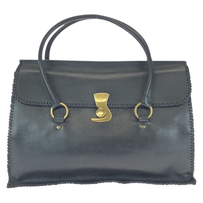 美品 GUCCI グッチ ブラック 黒 ゴールド金具 レザー ビジネスバッグ ブリーフケース 男女兼用 500964 【中古】