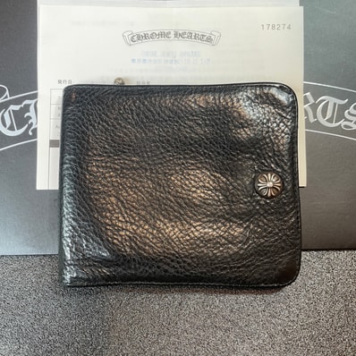 Chrome Hearts 1-Snap Cross Button Wallet "Black"
