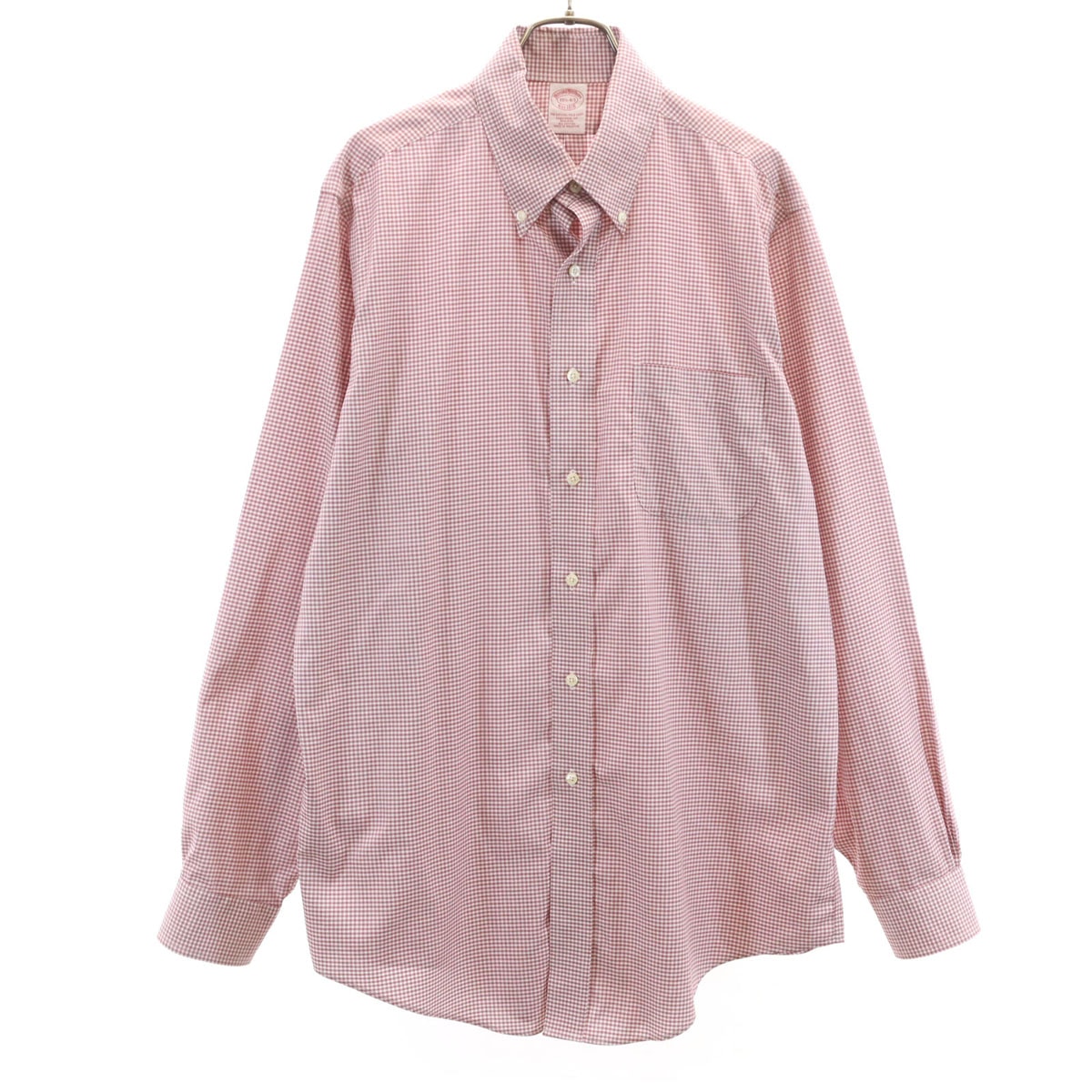Brooks Brothers ブルックスブラザーズ チェック柄 長袖 ボタンダウンシャツ 15 1/2-4/5 レッド