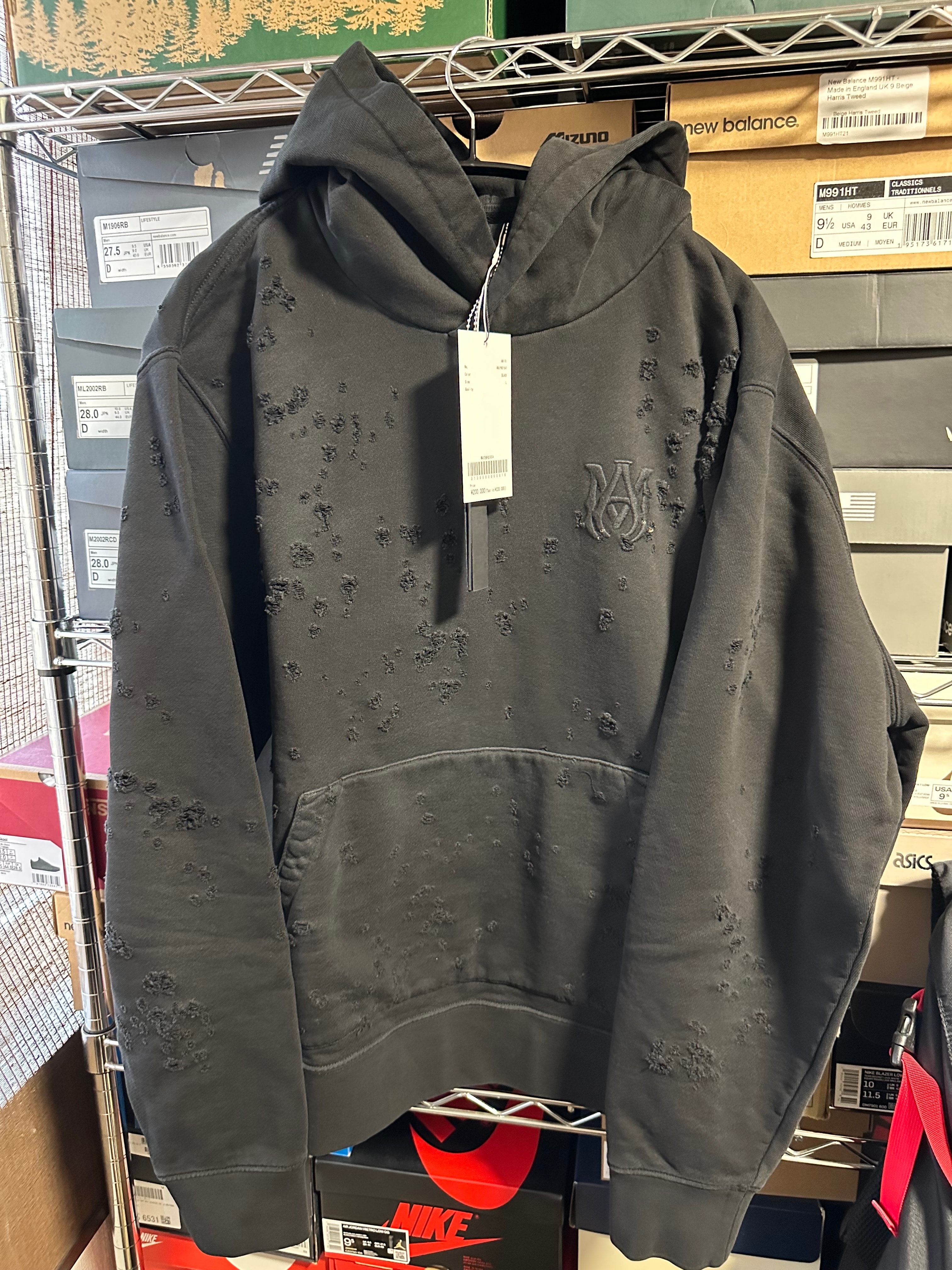 AMIRI MA SHOTGUN EMBROIDERED HOODIE "BLACK"