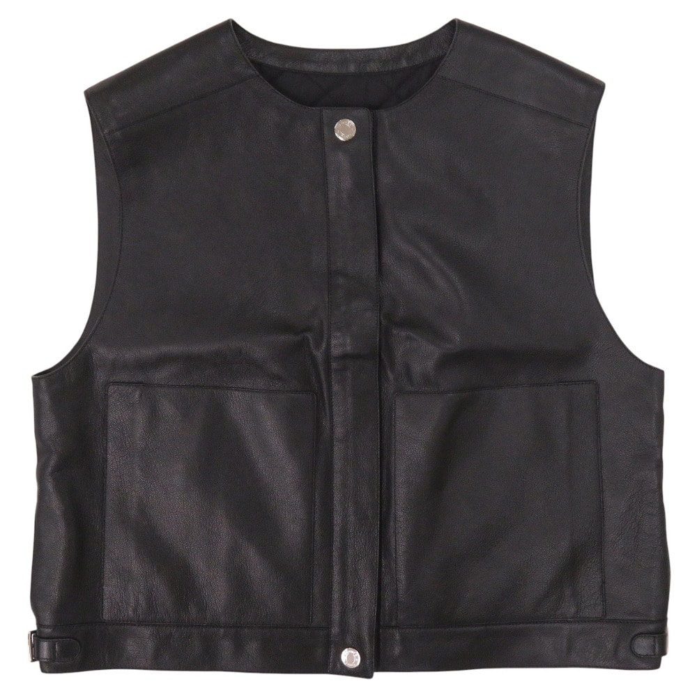 エルメス  セリエボタン ノースリーブベスト   カシミヤ  ブラ