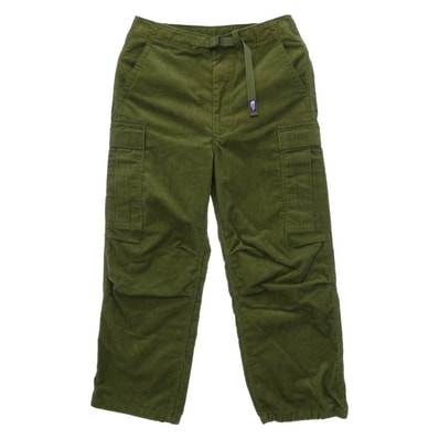 THE NORTH FACE ノースフェイス NT5156N PURPLE LABEL パープルレーベル Corduroy Cargo Pants コーデュロイ カーゴパンツ カーキ系 32【中古】