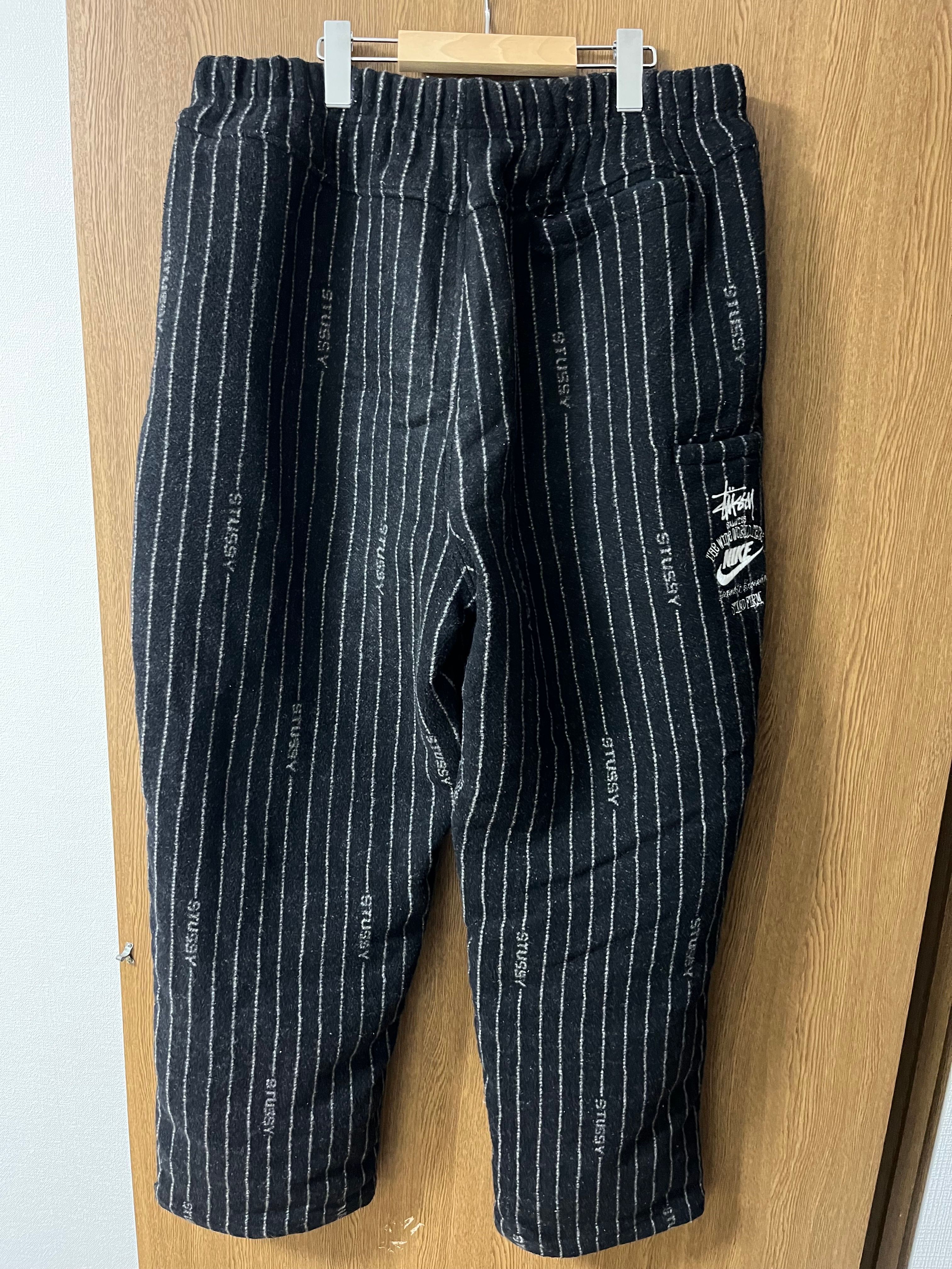 Stussy x Nike Striped Wool Pants "Black"
