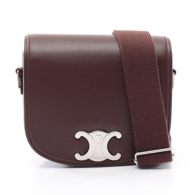セリーヌ CELINE ブザス トリオンフ ショルダーバッグ バッグ レザー メンズ ブラウン系 117883GAO 【中古】