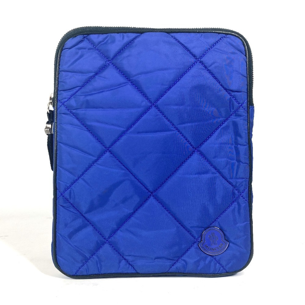 モンクレール MONCLER ロゴ タブレットケース クラッチバッグ ポーチ ナイロン ブルー