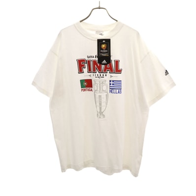 adidas アディダス 記念 UEFA EURO 2004 ポルトガル ギリシャ 半袖 Tシャツ 2XO ホワイト ビッグサイズ
