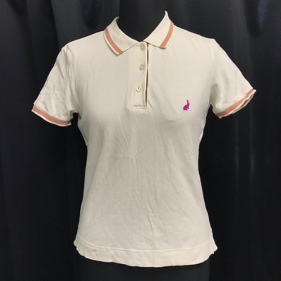 Paul Smith pink【ポールスミス】半袖ポロシャツ【レディースM/白/white】うさぎ刺繍/オンワード樫山/日本正規代理店タグ/Tops/Shirt◆BJ062-b