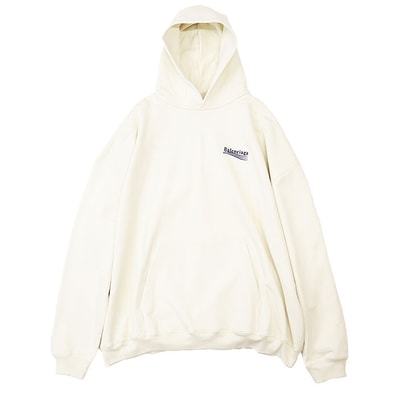 【未使用】 バレンシアガ 2021年製 プルオーバー ロゴ 刺繍 パーカー メンズ ライトベージュ XS BALENCIAGA