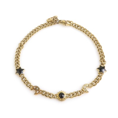 クリスチャンディオール Christian Dior ブレスレット メタル ゴールド/ブラック レディース【中古】 56862a