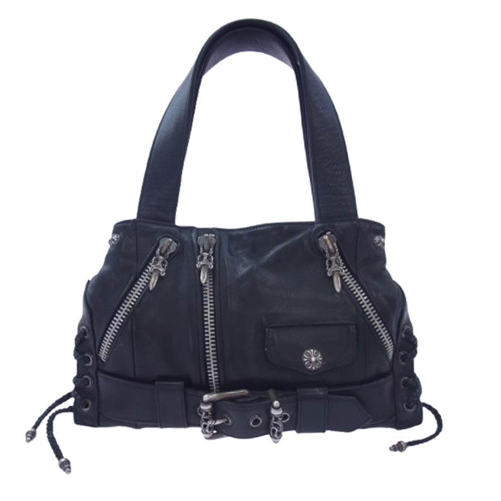 クロムハーツ JJディーン スモール レザーライダースハンドバッグ "ブラック"