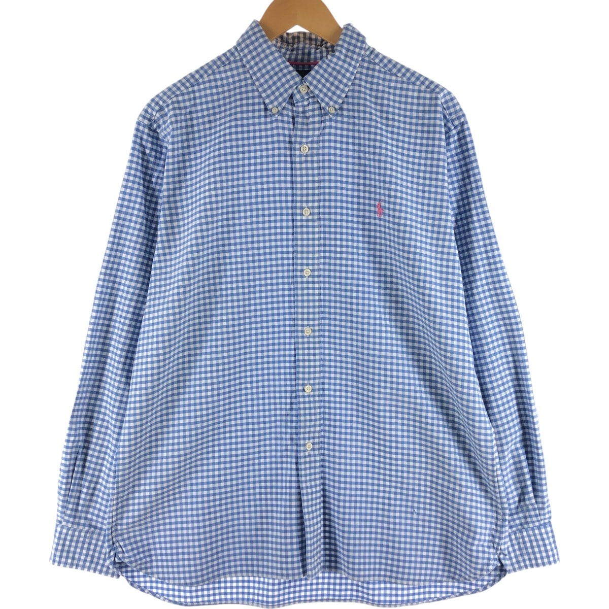 古着 ラルフローレン Ralph Lauren CLASSIC FIT ギンガムチェック 長袖 ボタンダウンチェックシャツ メンズL相当/eaa539254