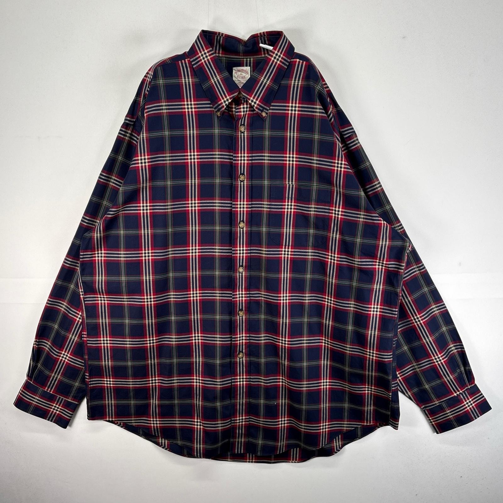 古着 ブルックスブラザーズ Brooks Brothers 長袖シャツ ボタンダウン 1818 XL  ネイビー系 チェック メンズ