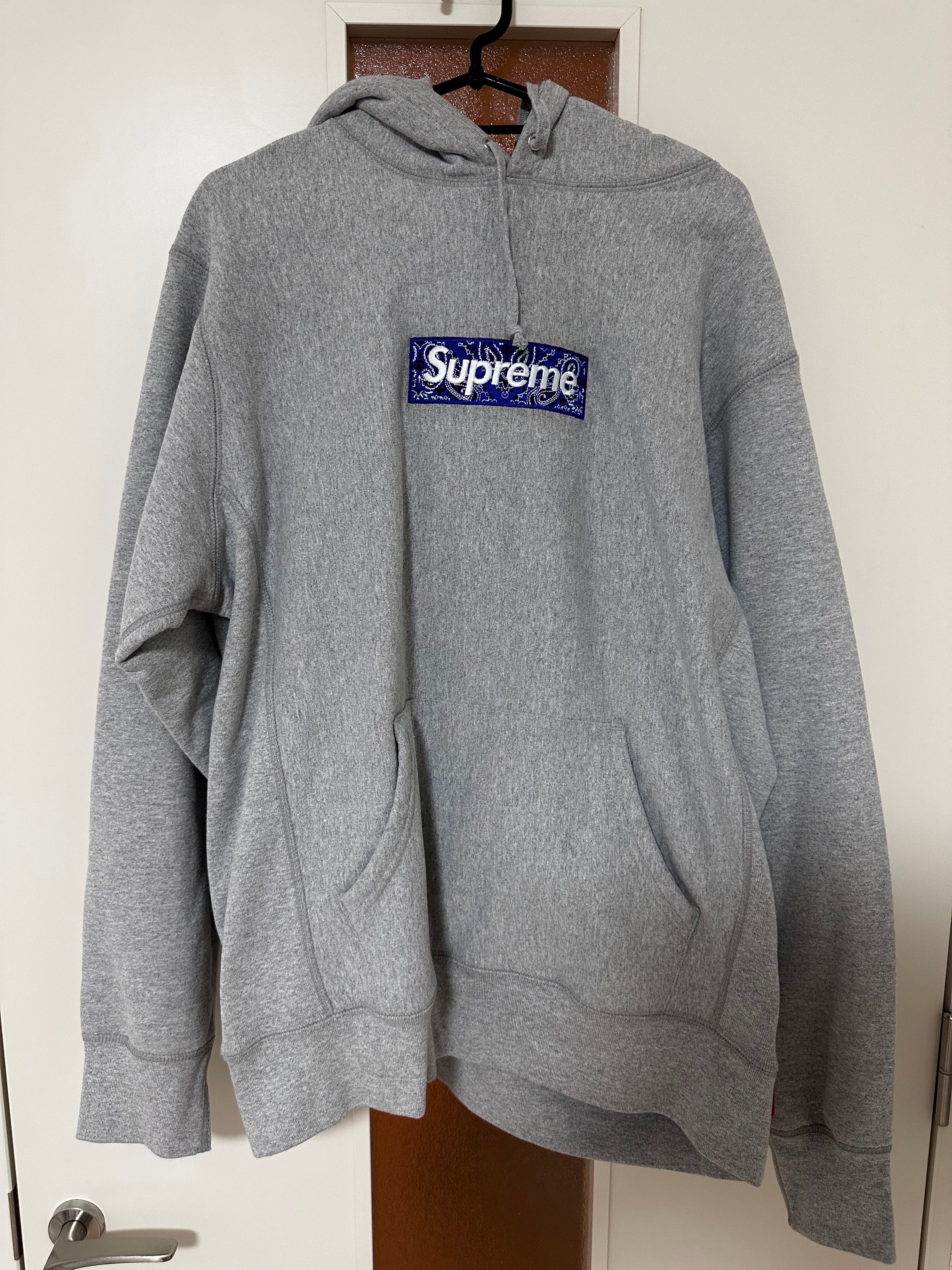 Supreme Bandana Box Logo Hooded Sweatshirt "Grey"