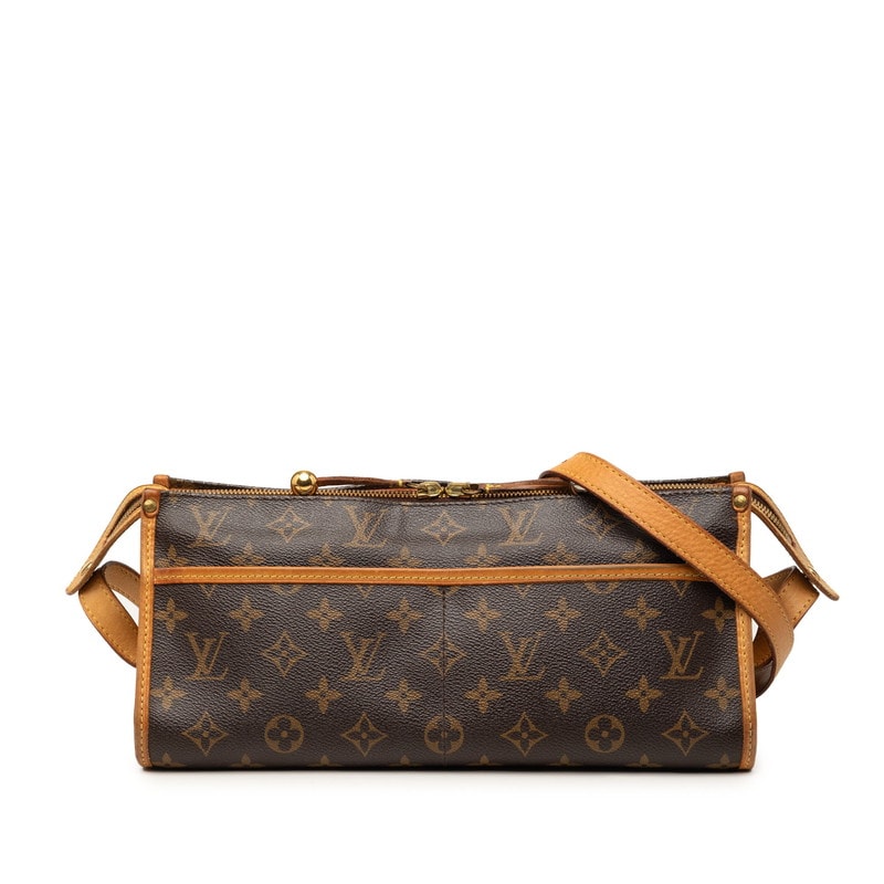 ルイ ヴィトン モノグラム ポパンクール ロン 斜め掛け ショルダーバッグ M40008 ブラウン PVC レザー レディース LOUIS VUITTON 【中古】